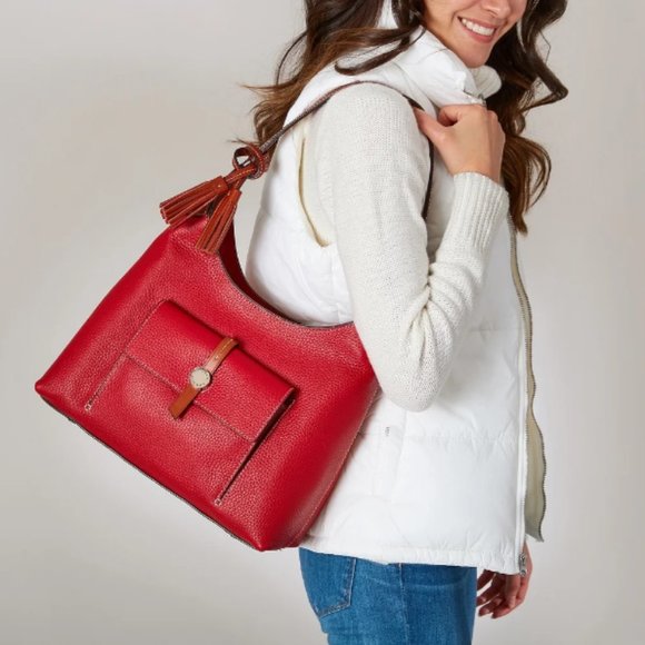 Dooney & Bourke Persimmon leather shoulder bag - Picture 2 of 15